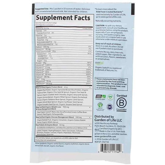 Raw Organic Fit High Protein for Weight Loss, GOL